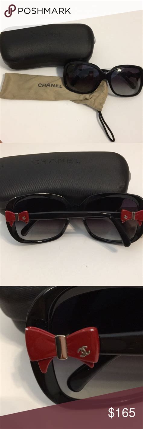 chanel sunglasses red bow